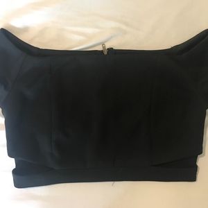 Black off shoulder crop top